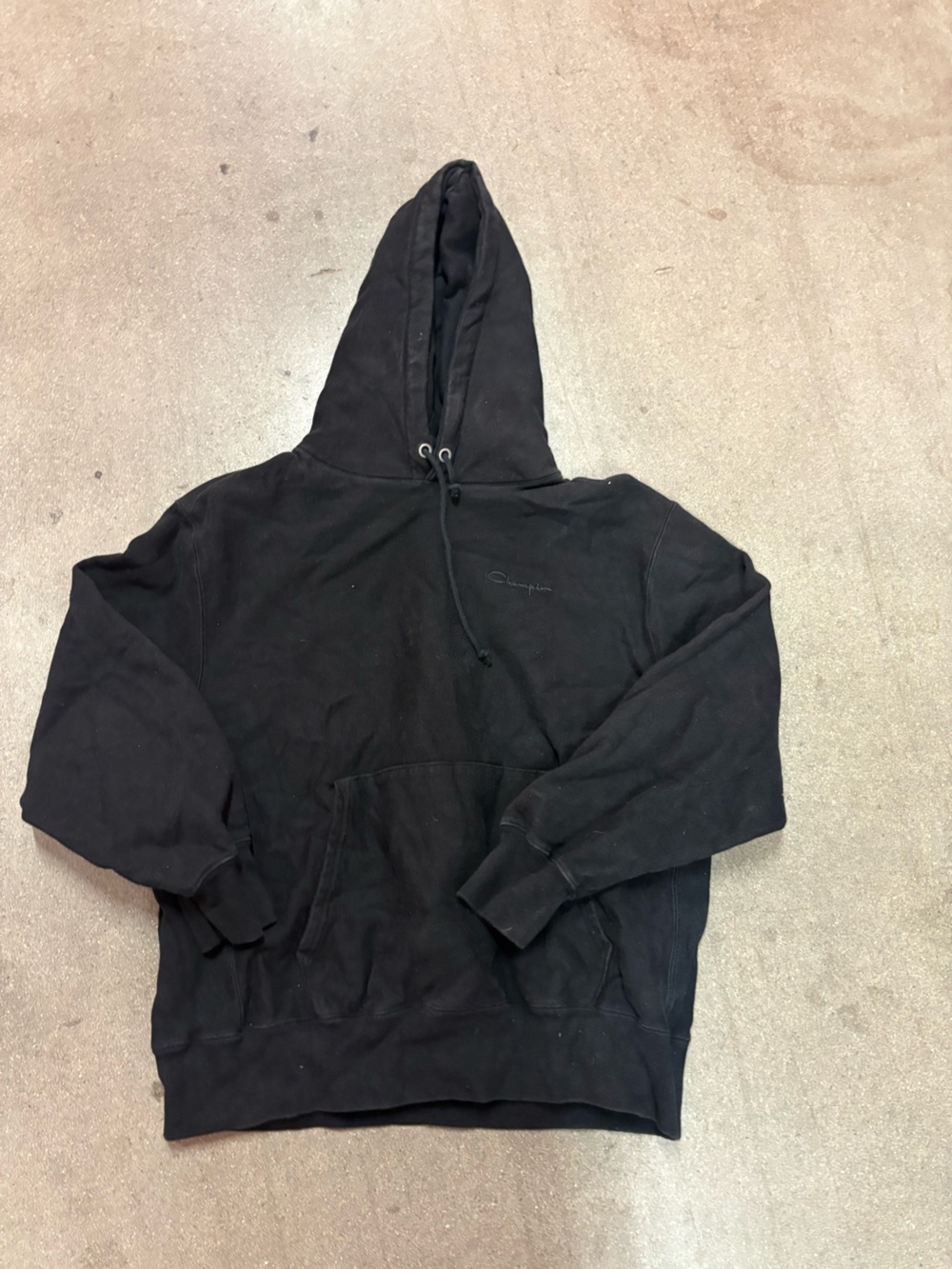 Champion Black Hooded Pullover Sweatshirt